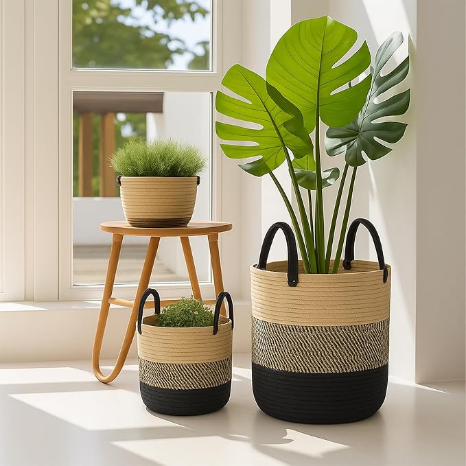 ShellKingdom Laundry Basket, Natural Rope Woven Storage Basket - Image 4
