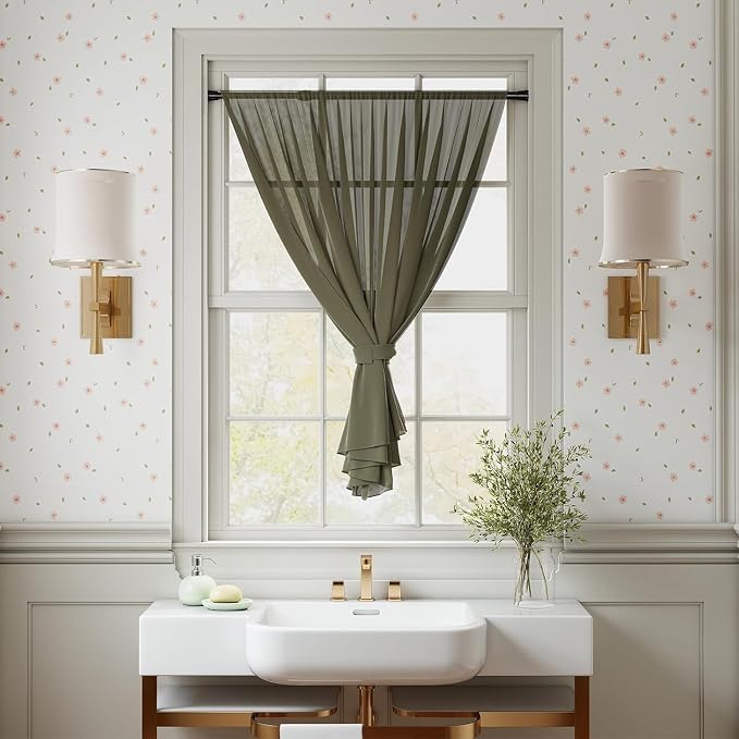 2PCS Small Tension Curtain Rod 27 to 38 Inch, Loaded Expandable Spring Curtain - Image 5