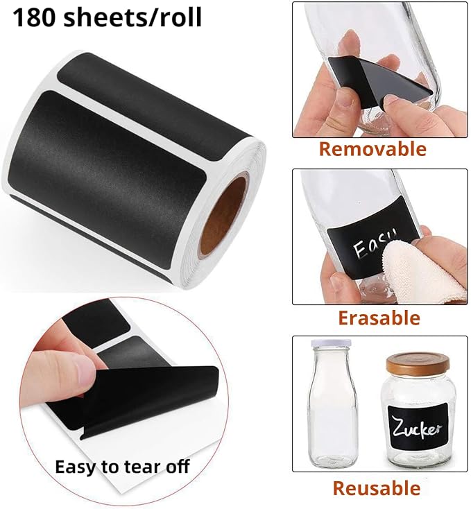 Chalkboard Labels 180 Pcs Waterproof Reusable Label - Image 2