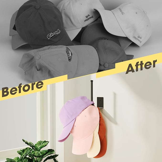 2 Pack Hat Racks for Baseball Caps, Stainless Steel Hat Organizer for Baseball - Image 7