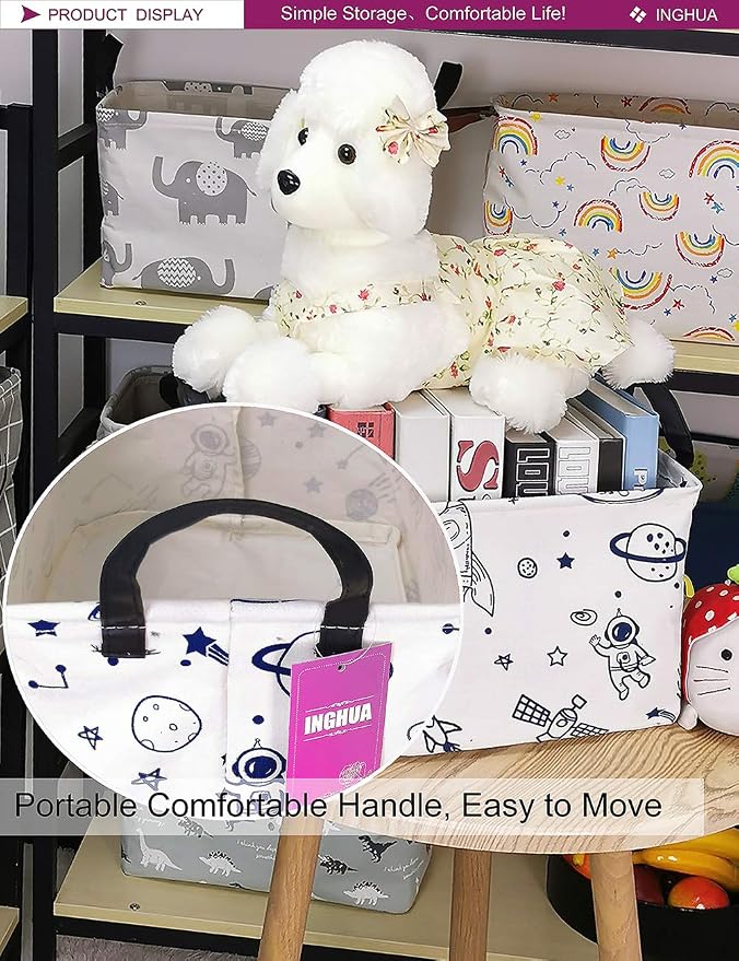 Rectangular Storage Basket Fabric Organizer Bin - Image 5