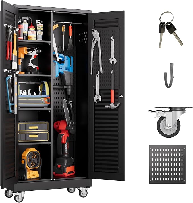 Metal Broom Closet Storage Cabinet by GANGMEIMENTALSTORAGECABINET