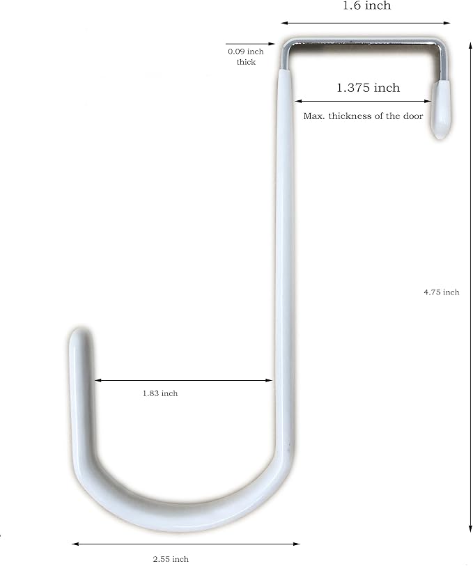 Tetra-Teknica EDH-3P Vinyl Coated Over The Door Hook Fits Door up to 1⅜ Inch - Image 2