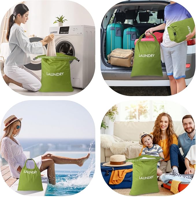 2 Pack Travel Laundry Bag, Nylon Washing Bags - Image 5
