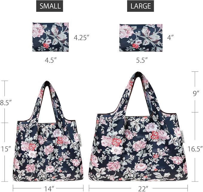 allydrew Large Foldable Tote Nylon Reusable Grocery Bag - Image 2