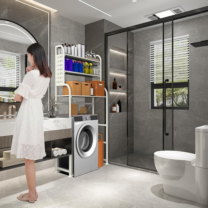 Over Washer Storage, 3 Tier Expandable Washer and Dryer rack, Laundry Room - Image 3