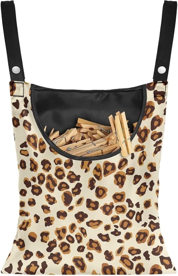 Leopard Print Clothespin Bag by LJMKZJN