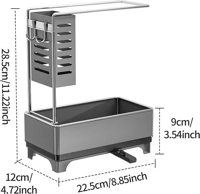 MOUKABAL Sponge Holder for Kitchen Sink, 2-Tier Sink Caddy Organizer - Image 4