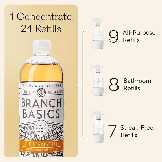 Branch Basics Cleaning Essentials Kit: All Purpose, Glass and Bathroom Cleaner - Image 2