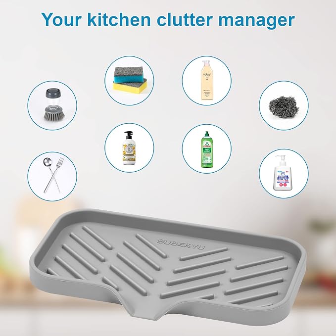 SUBEKYU Silicone Kitchen Soap Tray, Sink Tray - Image 5