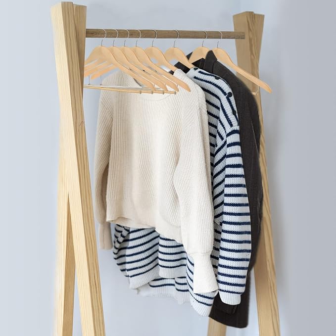 Tosnail 8 Pack Wooden Suit Coat Hangers - Image 7