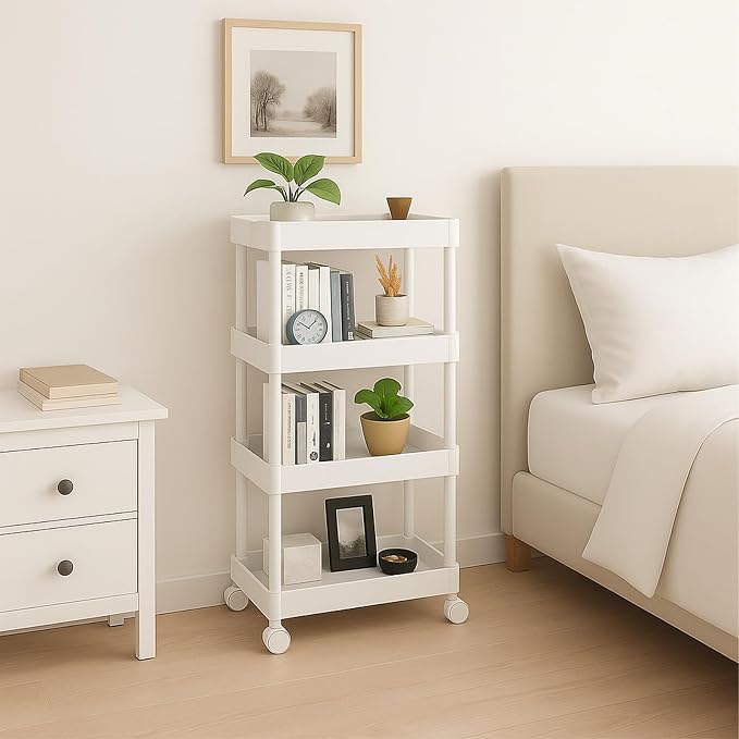 ShellKingdom 4 Tier Bathroom Storage Organizer, Slim Rolling Storage Cart - Image 4