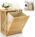 Bamboo Tilt out Laundry Hamper Cabinet 18 Gallon Bamboo Laundry Basket by Threehoney