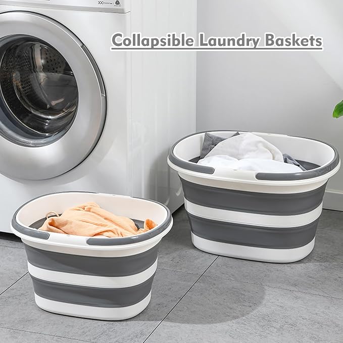 Collapsible Mop Bucket with Handles 7.4 Gallon Foldable Tub - Image 8