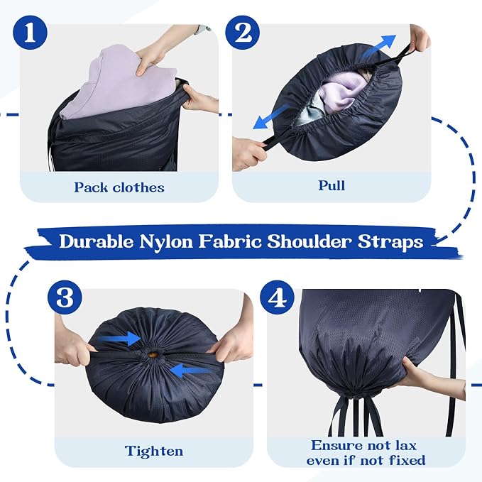 Laundry Bag Backpack, 80L Heavy Duty Nylon Laundry Backpack - Image 4