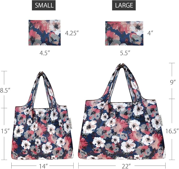 allydrew Large Foldable Tote Nylon Reusable Grocery Bag - Image 2