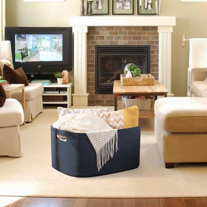 OIAHOMY 75L Large Blanket Basket, Woven Storage Basket - Image 8