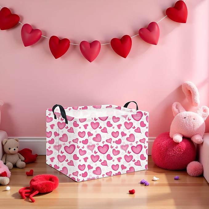Rectangular Valentines Basket for Women Girls Storage Bin Organizer Box Shelf - Image 6