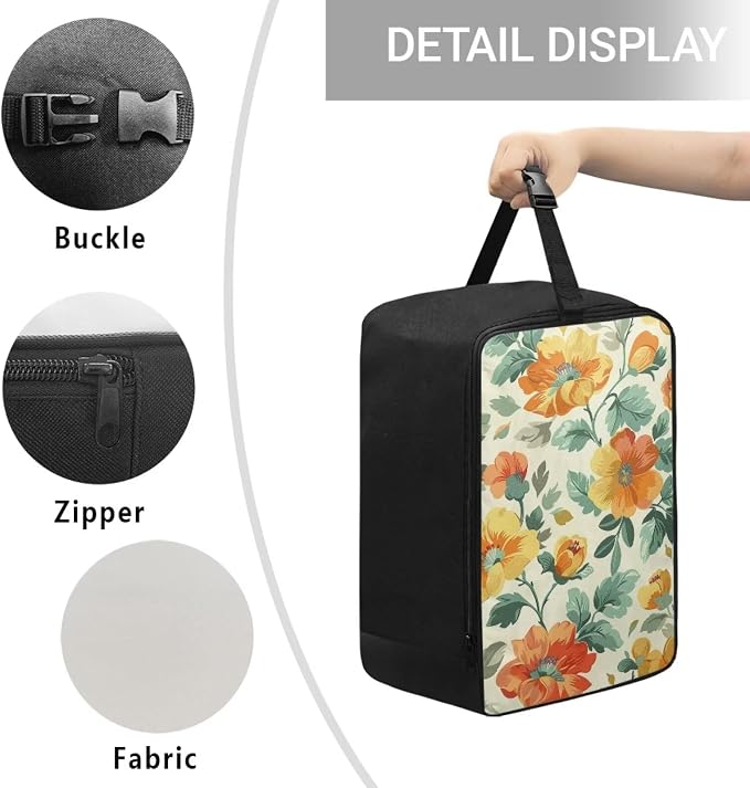 Yellow Floral Portable Steamer Storage Bag Lightweight Iron Carrying Case - Image 5