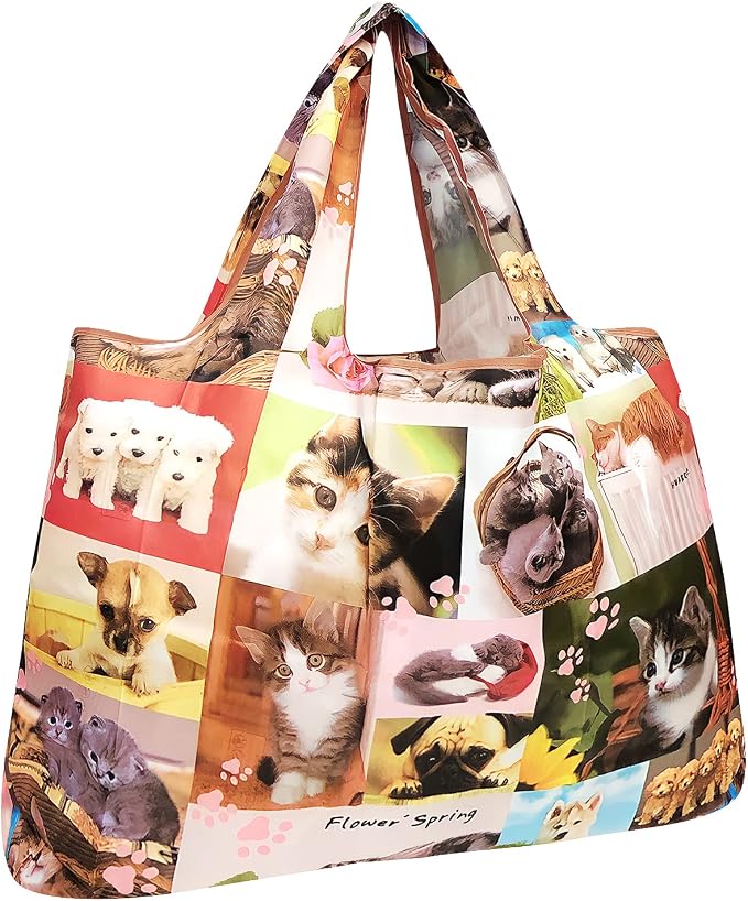 allydrew Large Foldable Tote Nylon Reusable Grocery Bag by allydrew