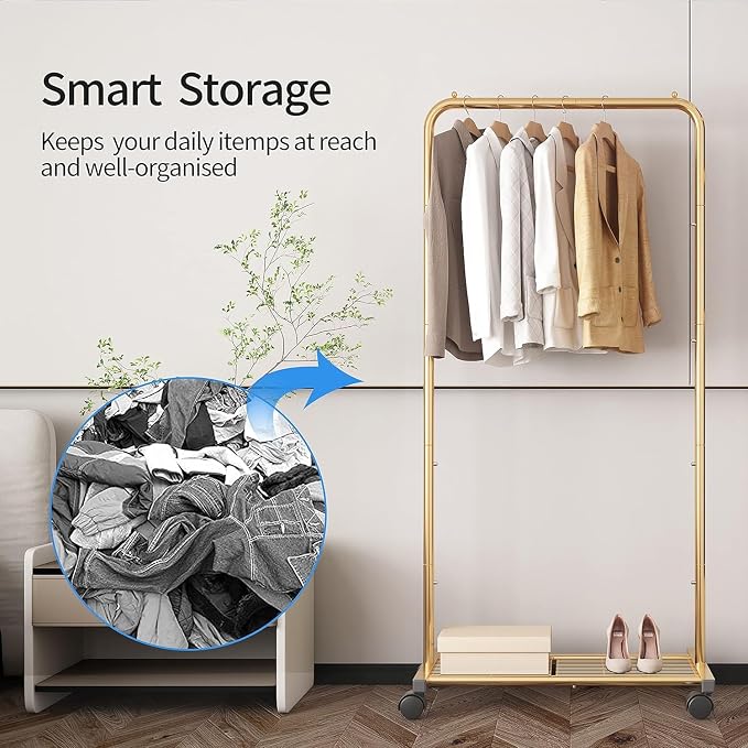 Simple Trending Standard Clothes Garment Rack, Clothing Rolling Rack - Image 3