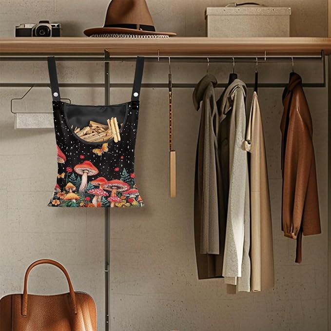 Mushroom Clothes Pin Hanging Bag Large Capacity Clothes Pin Bag - Image 5