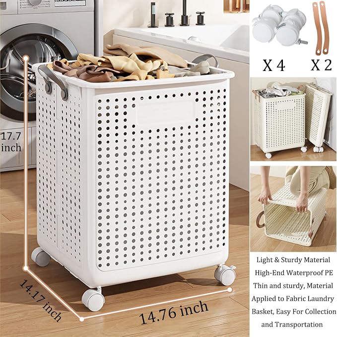 WESAPPINC Collapsible Extral Large Laundry Hamper, Plastic Laundry Basket - Image 6