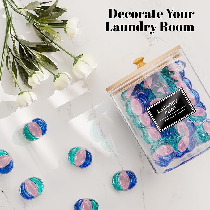 2 Pack Glass Laundry Pods Container, Powder Laundry Detergent Container - Image 4