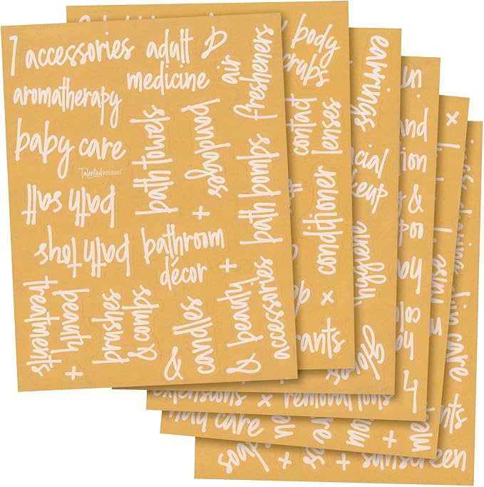 Talented Kitchen Bathroom Organization Labels White Script - Image 8