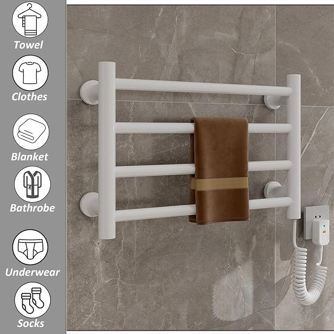 Energy-Saving Heated Drying Rack 4 Bars, Heated Towel Racks - Image 2