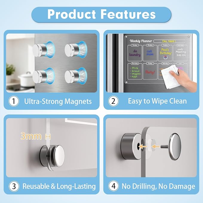 Grtard Acrylic Fridge Calendar Dry Erase Board - Image 7