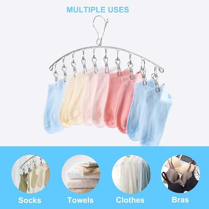 Seropy Clothes Hanger with 10 Clips Laundry Drying Rack 6 Pack, Clothes Drying - Image 5
