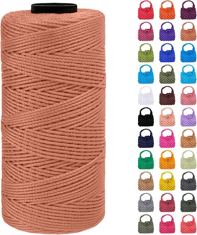 Braided Macrame Cord 1.5mm x 218yards Polypropylene Rope Polyester Rope Yarn by LEREATI