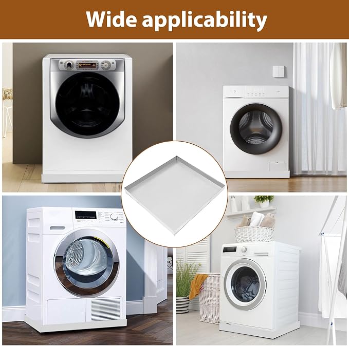 Upgraded 27" x 25"×2.5" 304 Stainless Steel Washing Machine Drip Pan, Heavy - Image 6