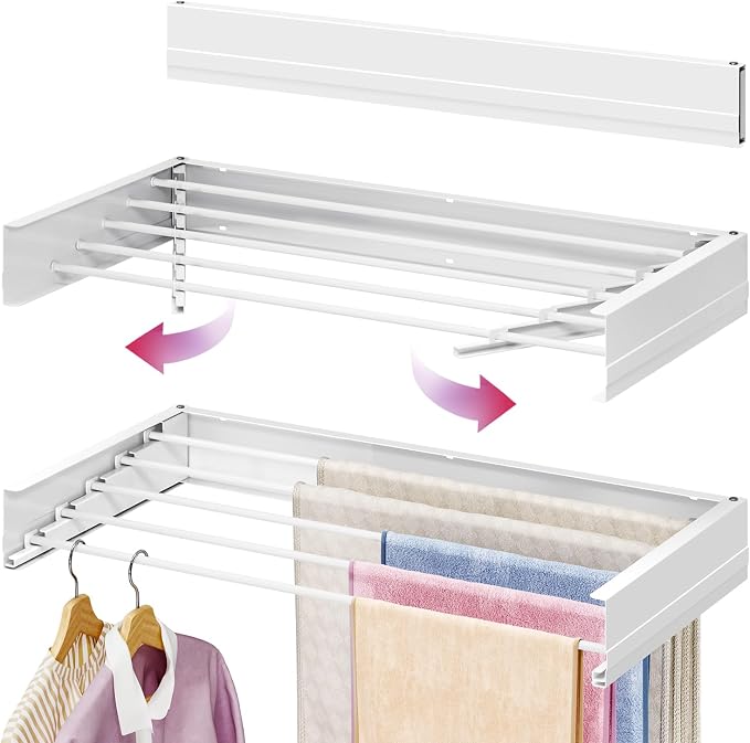 APEXCHASER Wall Mounted Clothes Drying Rack, Towel Racks by APEXCHASER