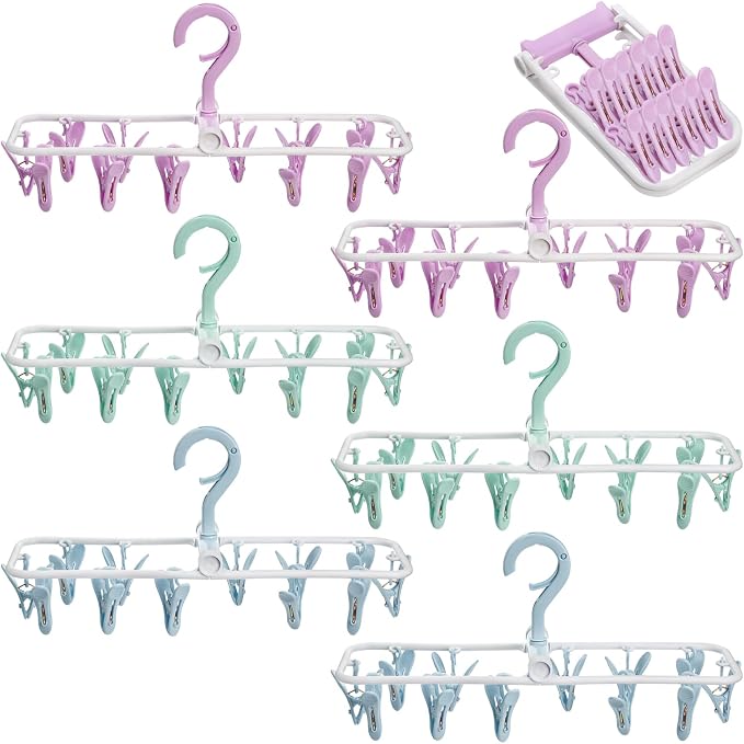 Suwimut 6 Pack Clothes Drying Rack, Small Folding Portable Underwear Hangers by Suwimut