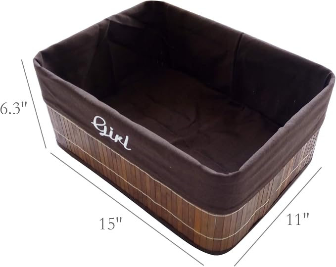 Laundry Hamper Bamboo Square Wicker Clothes Bin Basket Storage Bin - Image 5
