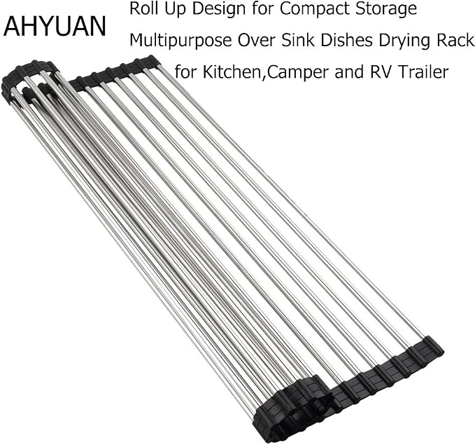 Ahyuan Roll up Dish Drying Rack Over The Sink Kitchen Roll up Sink Drying Rack - Image 8