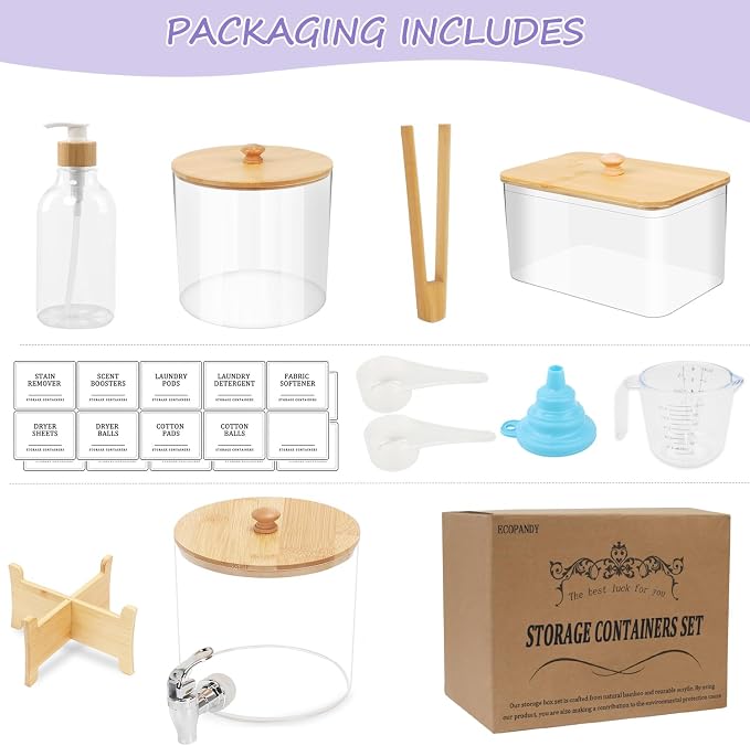 Laundry Room Organization Set 12, Laundry Pods Container & Dryer Sheet Holder - Image 3