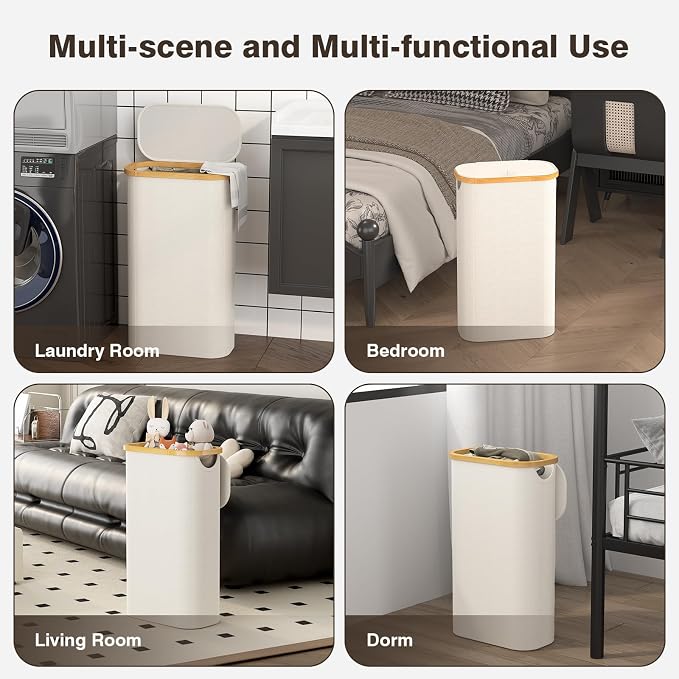 75L Slim Laundry Hamper with Lid, Dirty Clothes Hampers - Image 7