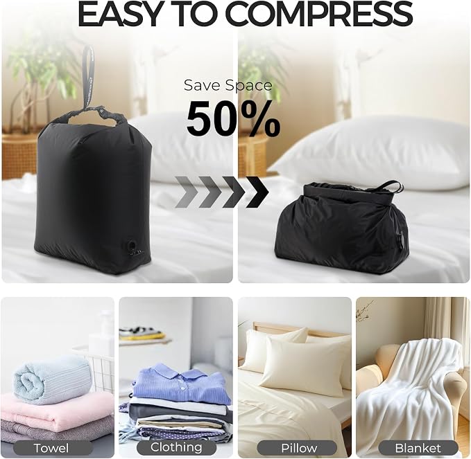 Travel Compression Laundry Bag, Pump-Free Vacuum Space Saver Bag - Image 3