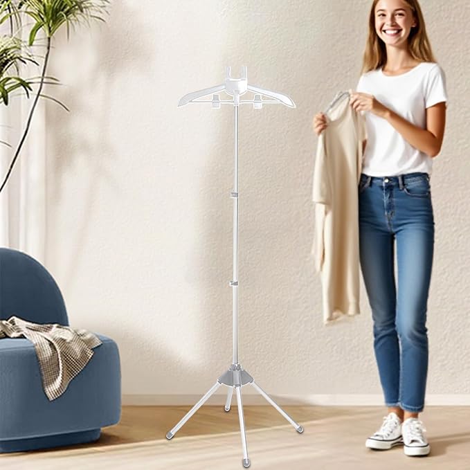 Adjustable Garment Steamer Stand, Foldable Clothes Hanger Holder, Ironing - Image 2