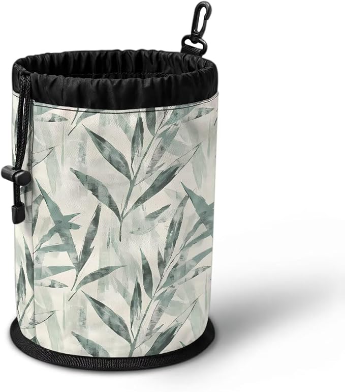 Bamboo Leaf Clothespin Bag Holder Hanging Clothespin Bag - Image 3
