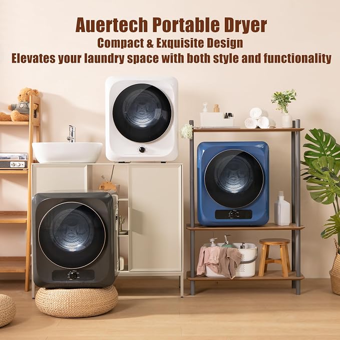 Auertech 1.5 Cu.Ft Portable Clothes Dryer, 850 W Front Load Electric Dryer - Image 9