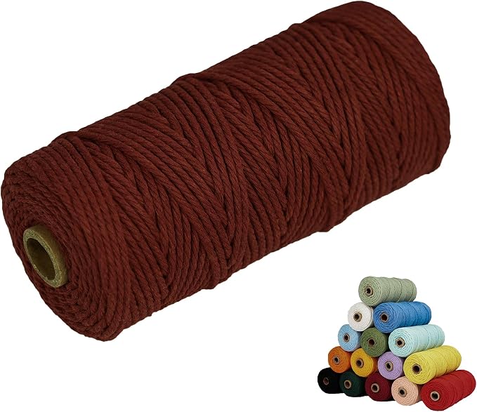 Macrame Cord, 3mm x 109Yards, Colorful Cotton Macrame Rope by Unknown