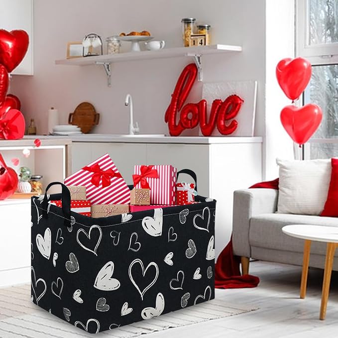 Rectangular Black Gift Basket, nursery laundry basket, girls gift basket - Image 4