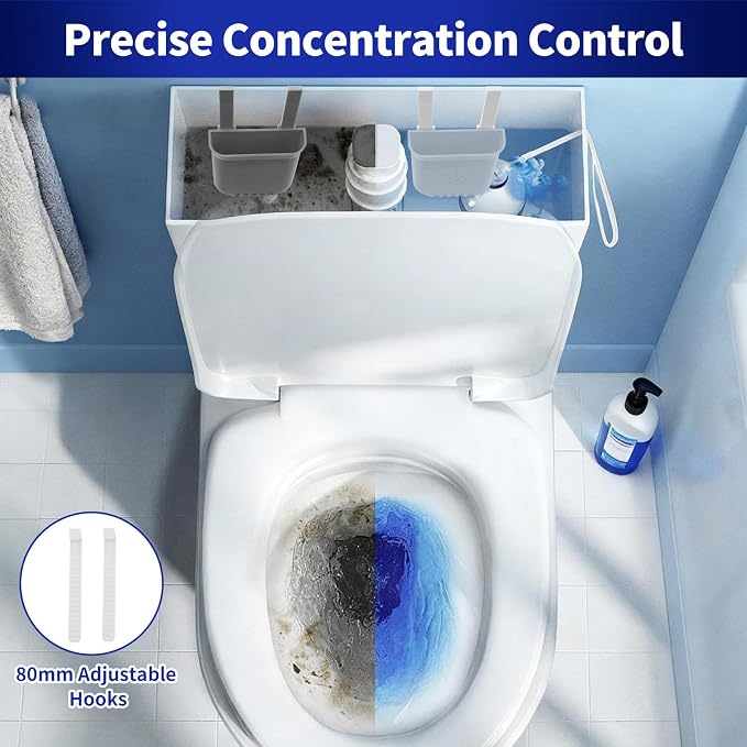 2 Pack Adjustable Toilet Tank Tablet Holder – Controlled Release Bleach Tablet - Image 2