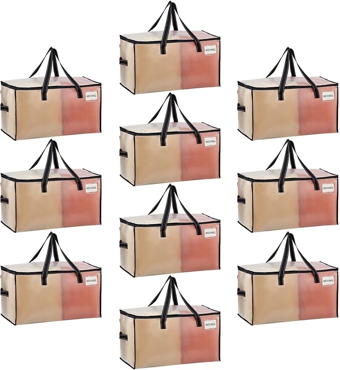 VENO 10 Pack Moving Bags, Comforter and Blanket Storage Bags by Veno