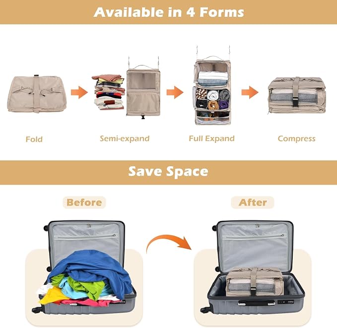 Surblue Hanging Shelves Travel Compression Packing Cube - Image 3