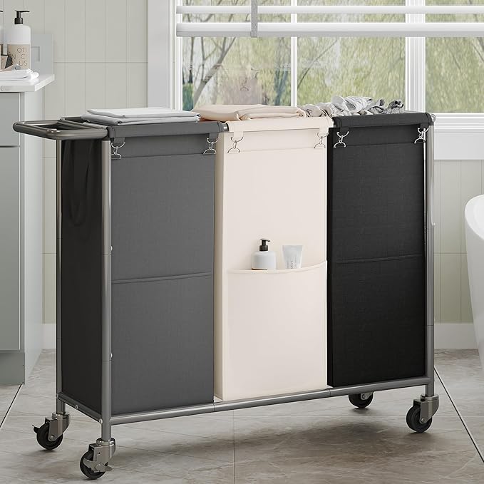 Heybly Laundry Basket, 3 x 18.5 Gal Laundry Separator Hamper by HEYBLY